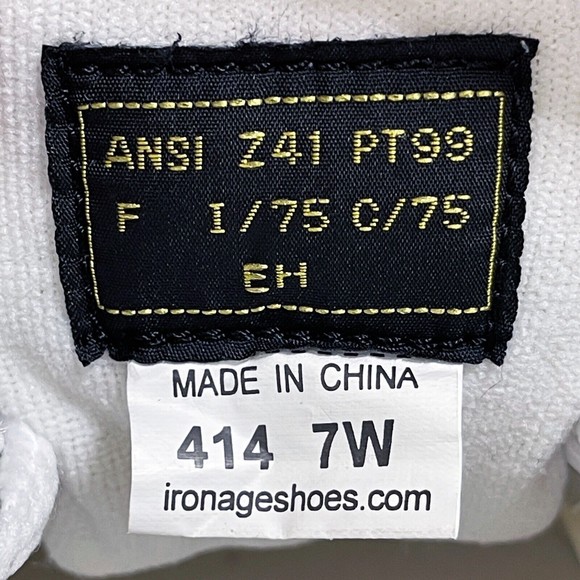 Iron Age Work Safety Shoes Sneakers Mens Size 7 Wide White Leather Steel Toe - Picture 9 of 9